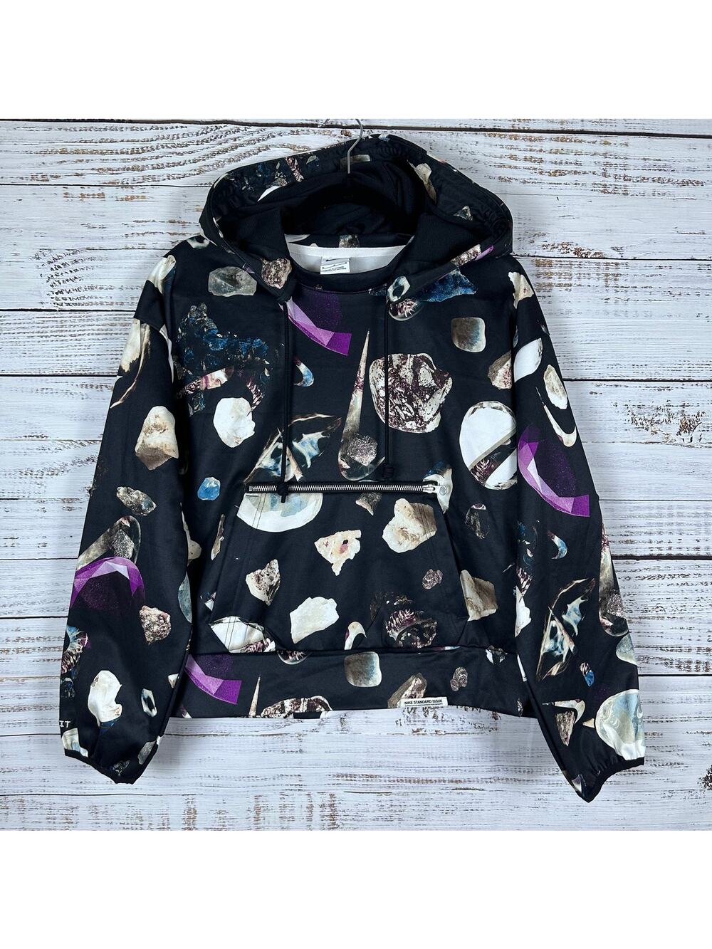 Womens Nike Standard Issue Jumper Hoodie Dri-FIT Black Pullover Basketball Sz M